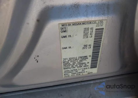 2013 Nissan Altima 2.5 S from USA, damaged, VIN 1N4AL3AP6DC177865